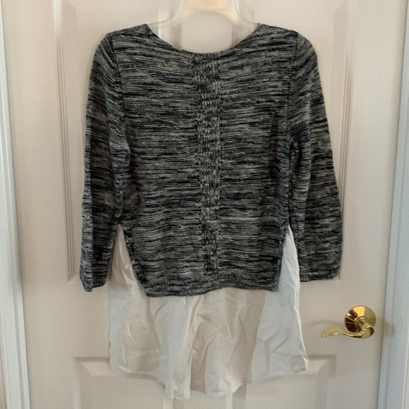 Anthropologie Moth Layered Aselin Pullover Knit Woven Top size Small - Picture 6 of 6